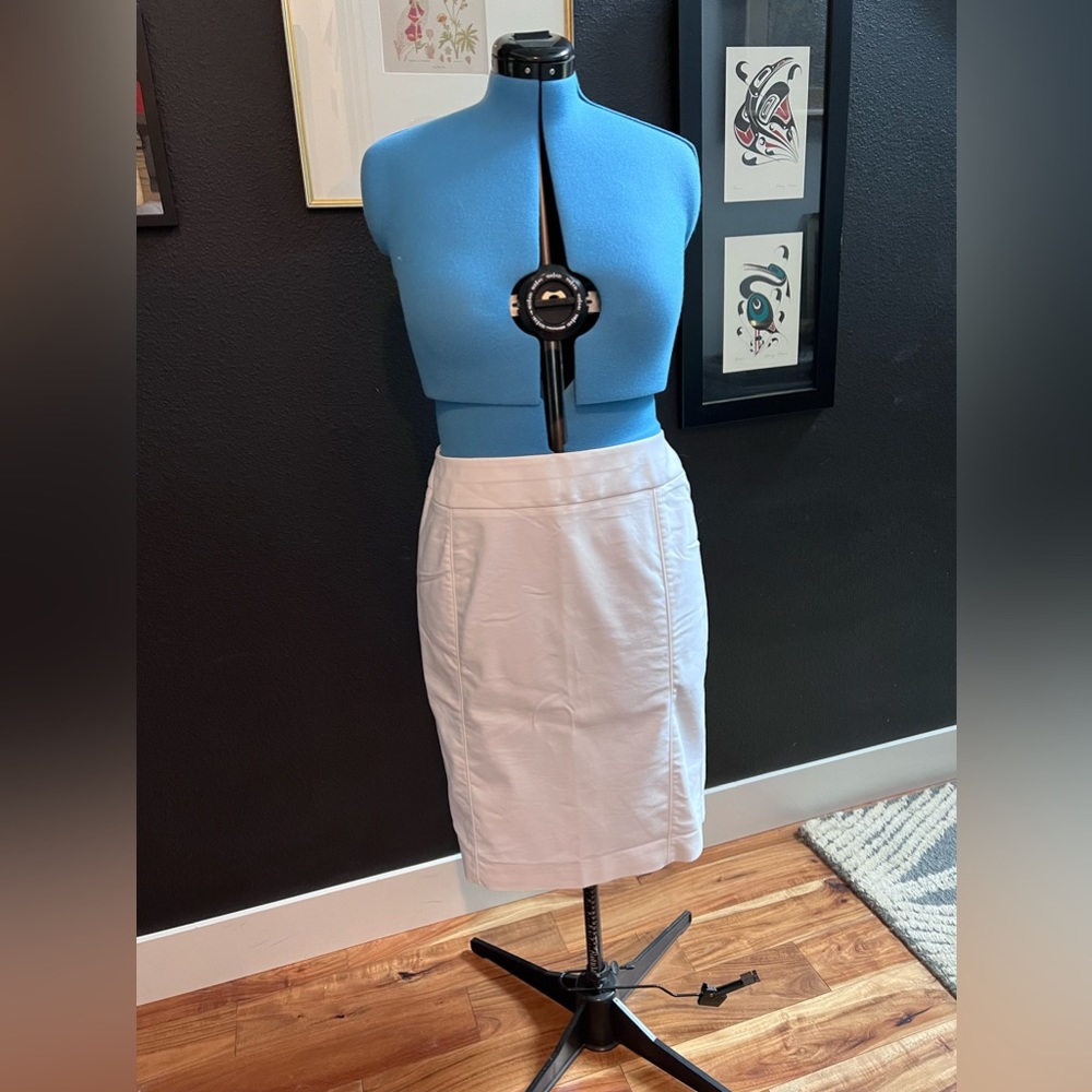 Mid-length white Lane Bryant business skirt size 18